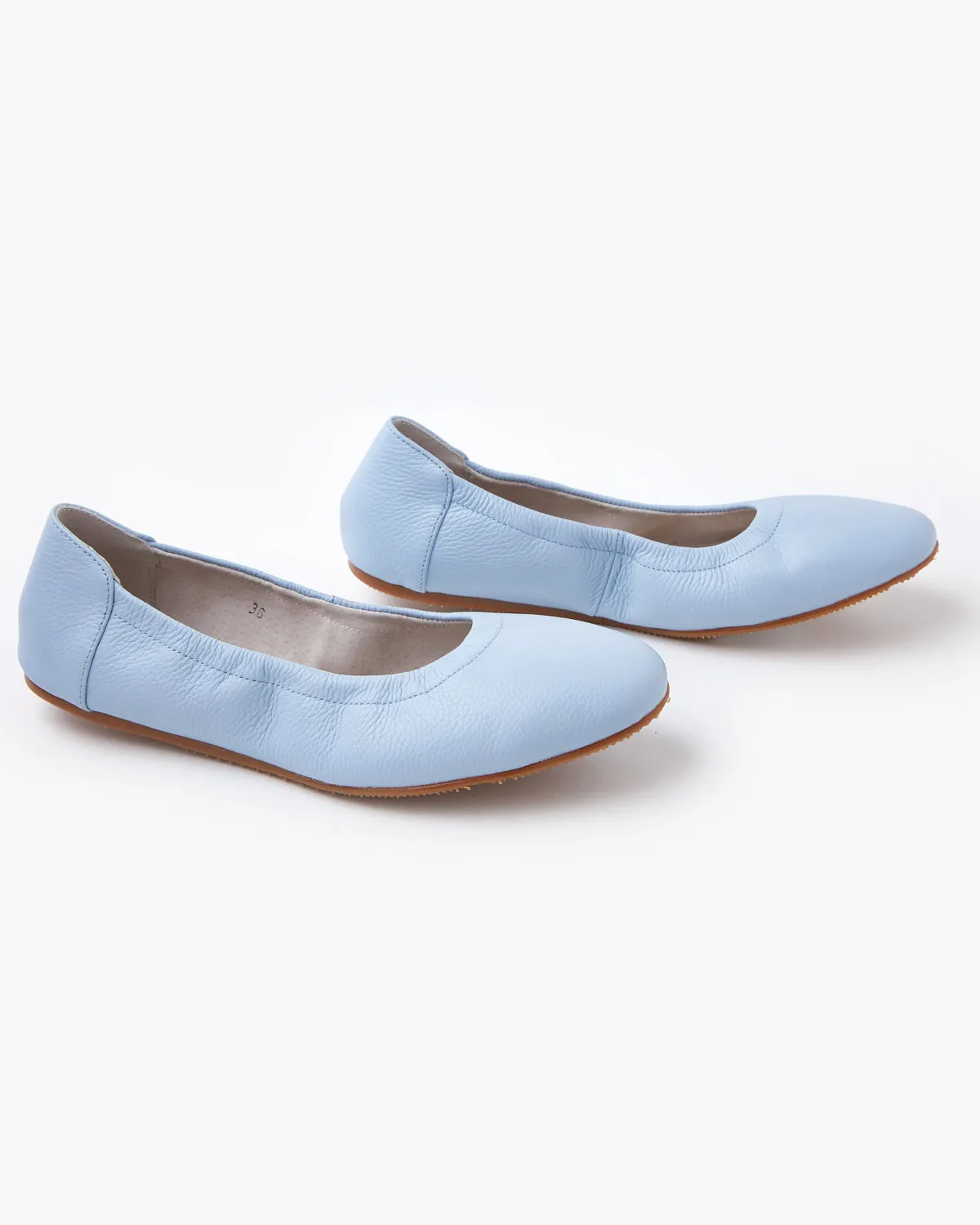Abbi Leather Ballet - Sky Pebble