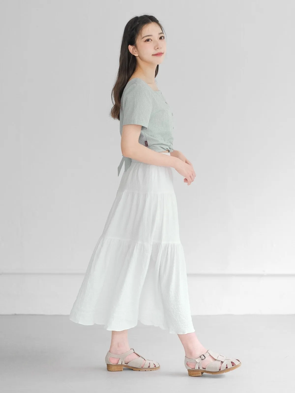 Alise Checkered Two-Way Top*
