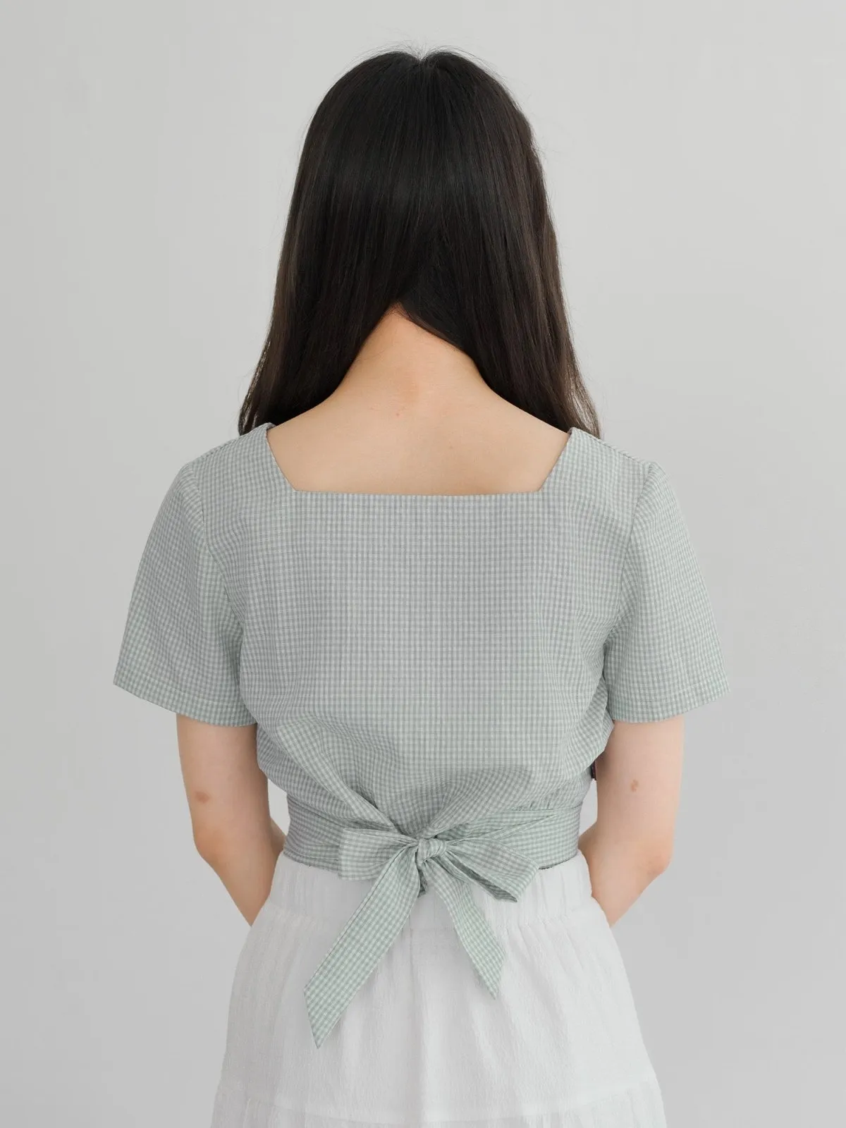 Alise Checkered Two-Way Top*