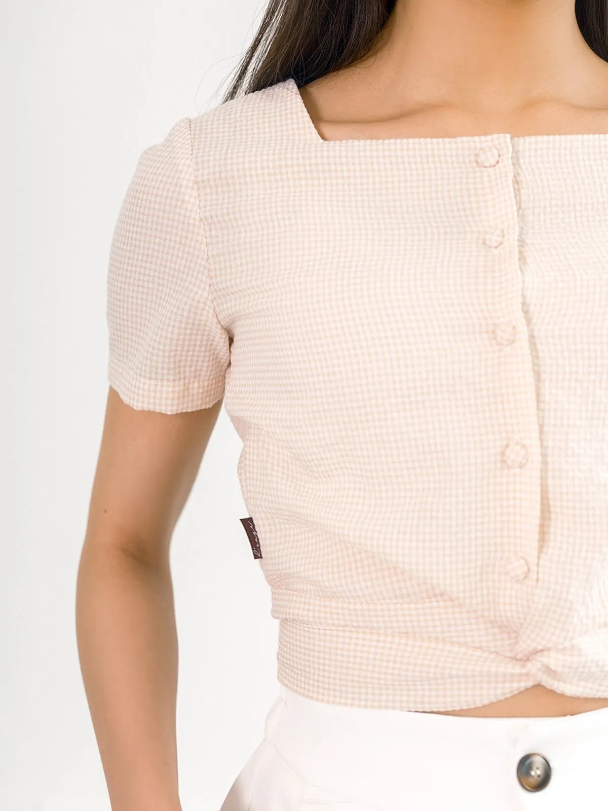Alise Checkered Two-Way Top*