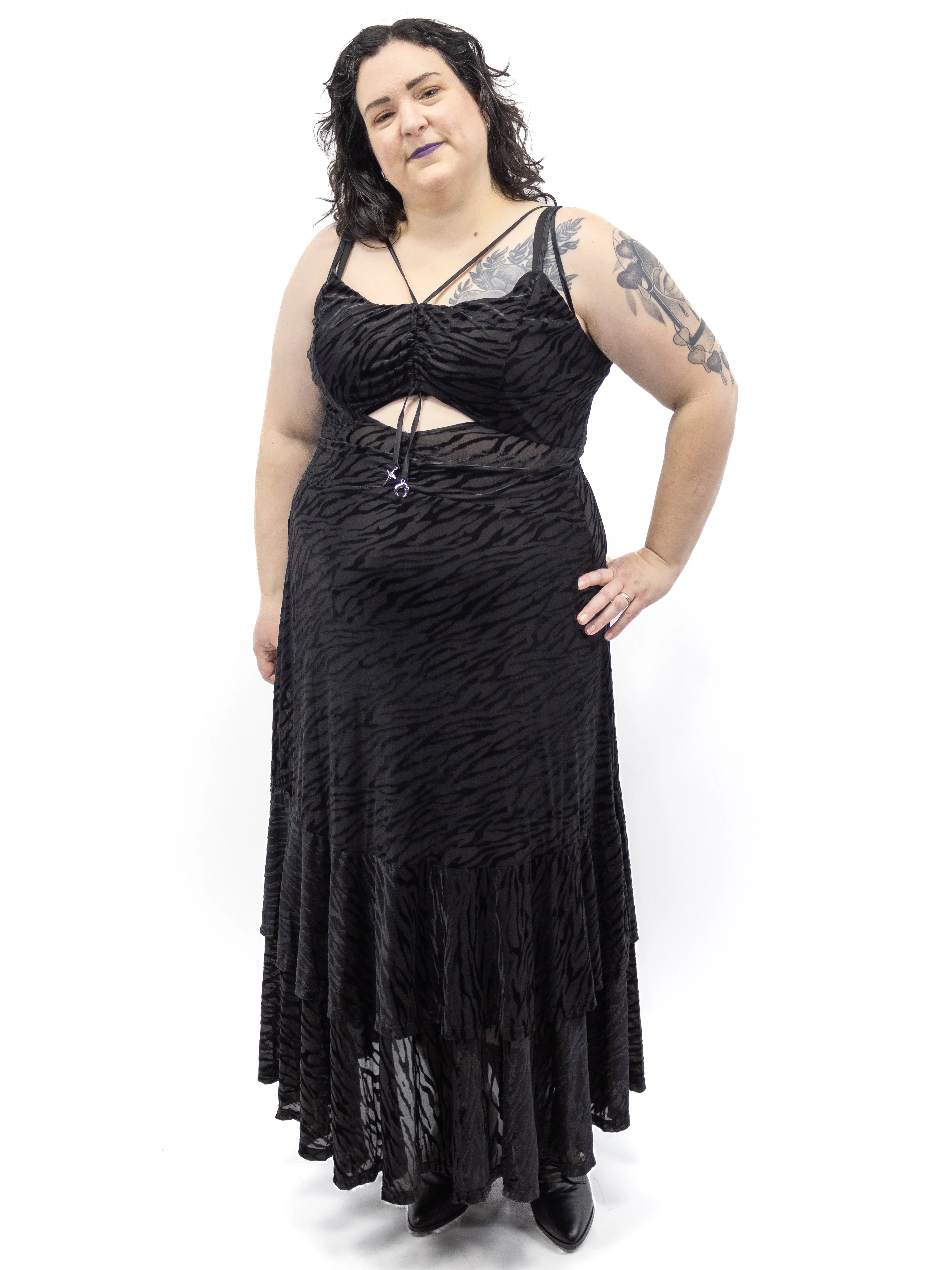 Carol Simone Ruffle Maxi Dress