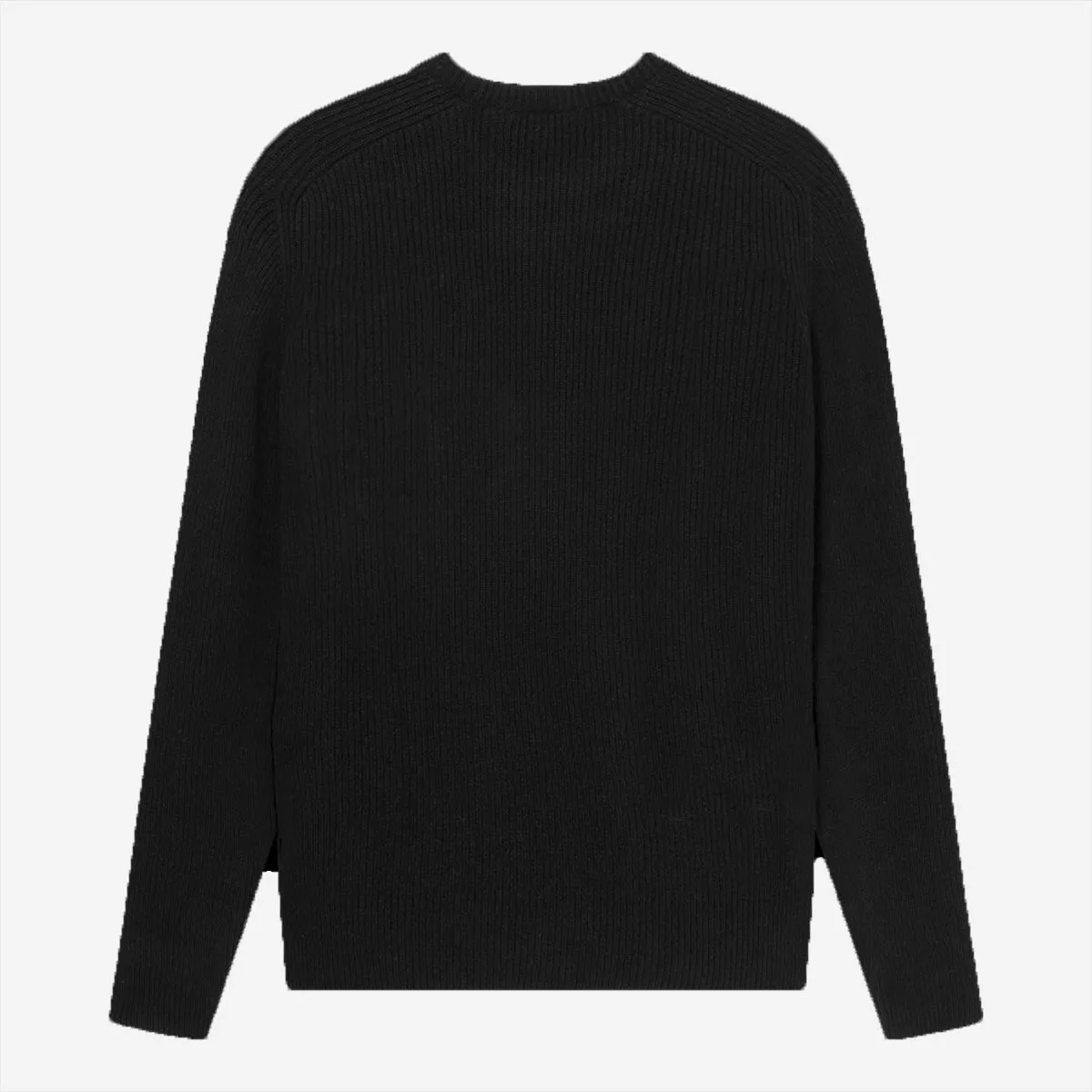 Cone Wool Rib Knit Sweater - Black