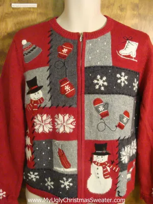 Cozy Snowmen Cheesy Christmas Sweater