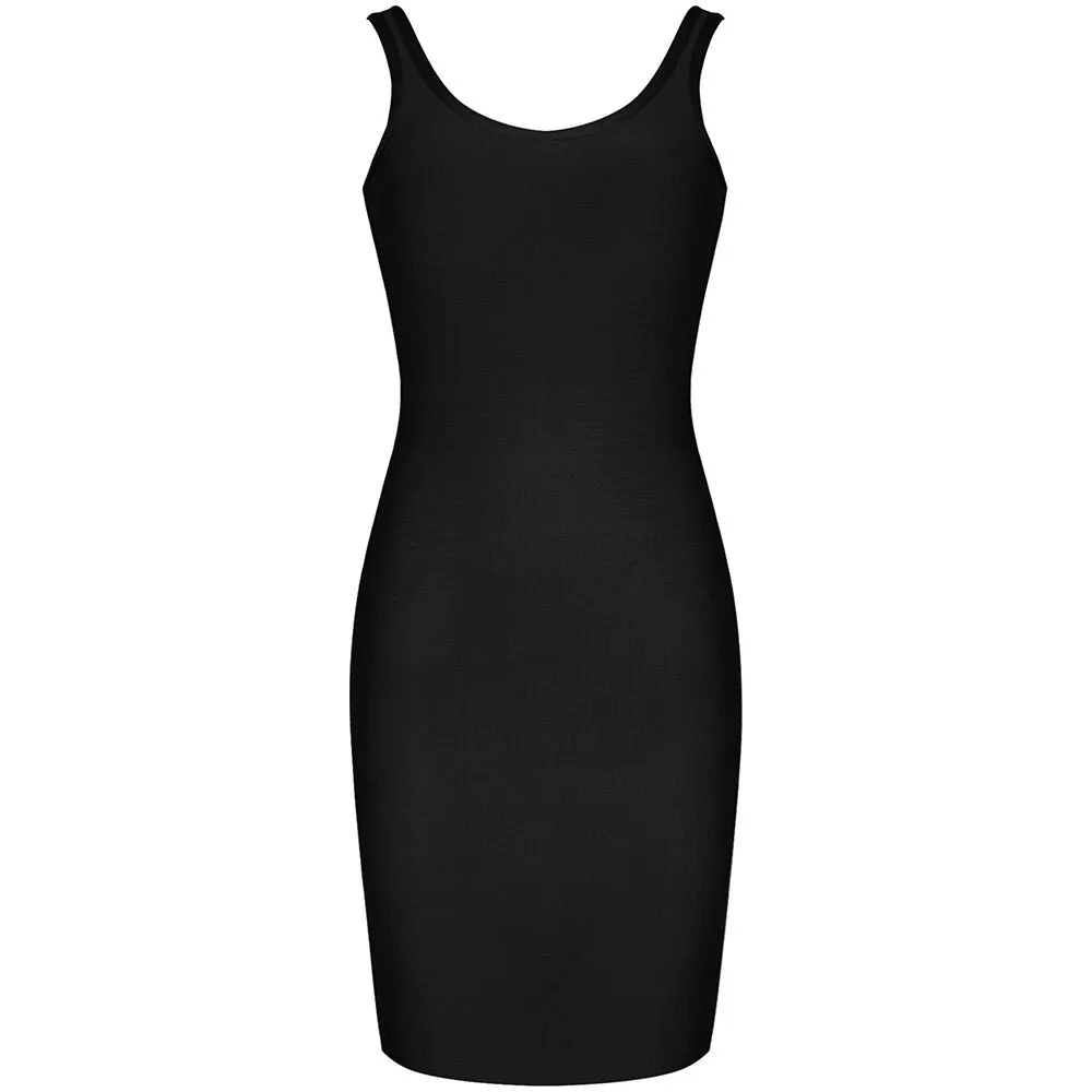 Elegant Spaghetti Sleeve Plus Size Bodycon Dress