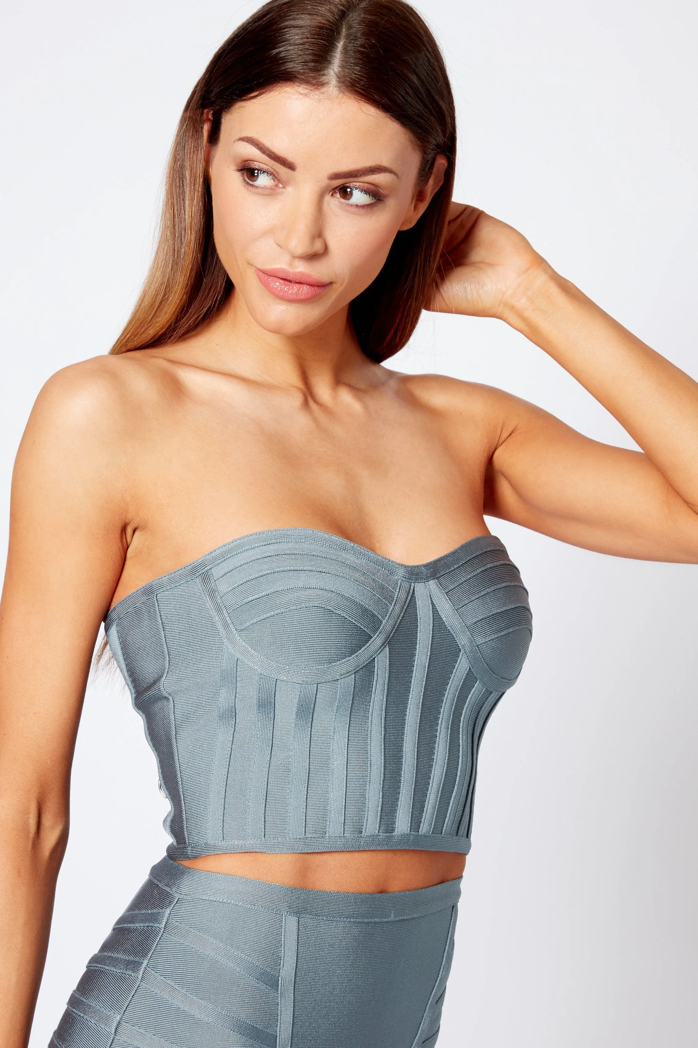 Grey Bandage Bralette Top Co-ord