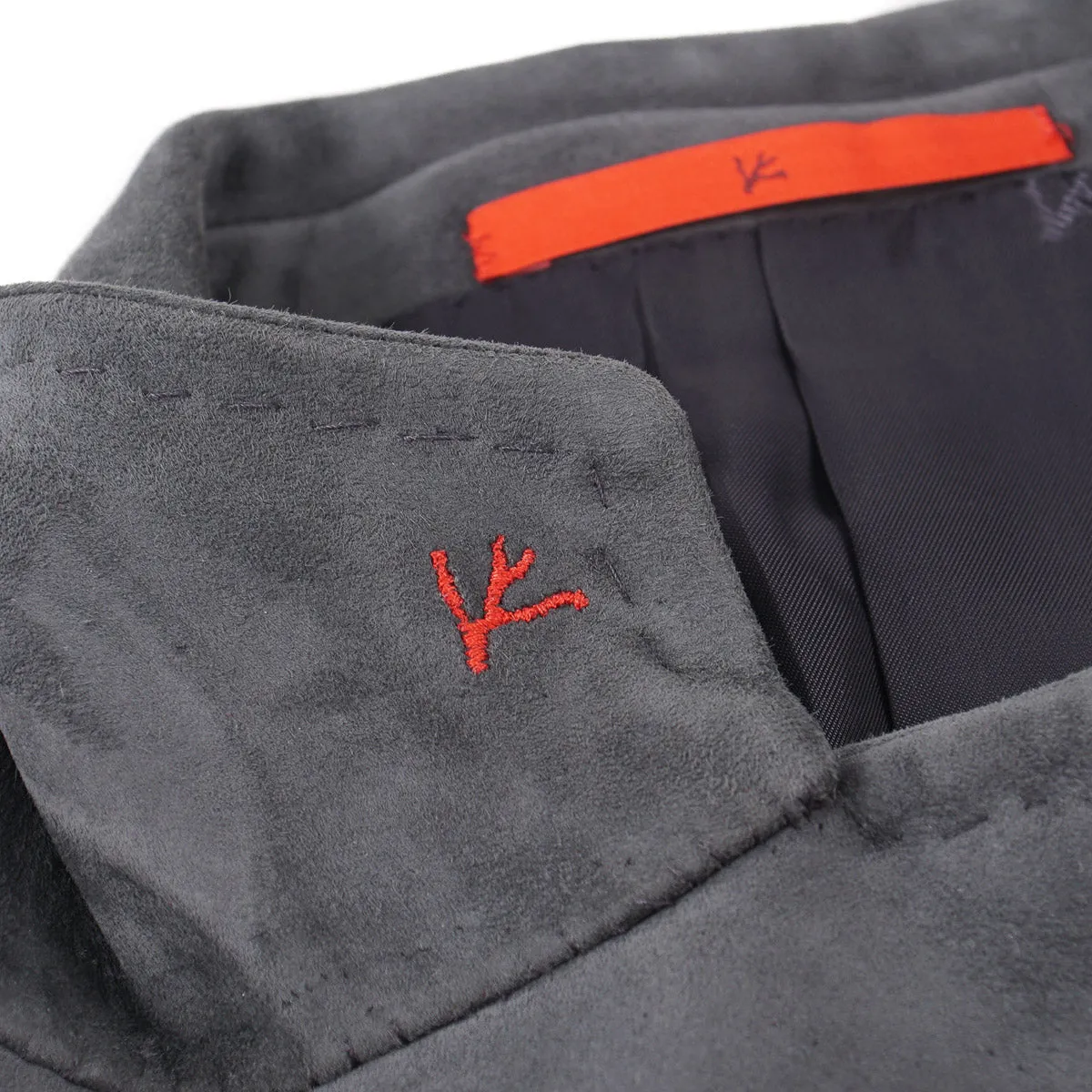 Isaia Slim-Fit Lamb Suede Leather Blazer