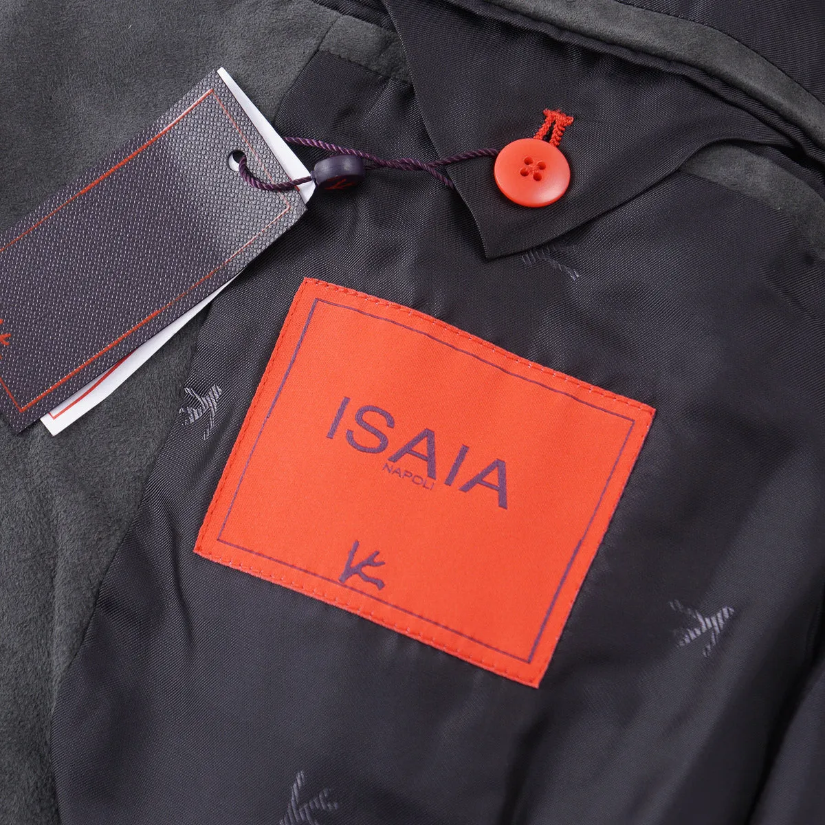 Isaia Slim-Fit Lamb Suede Leather Blazer