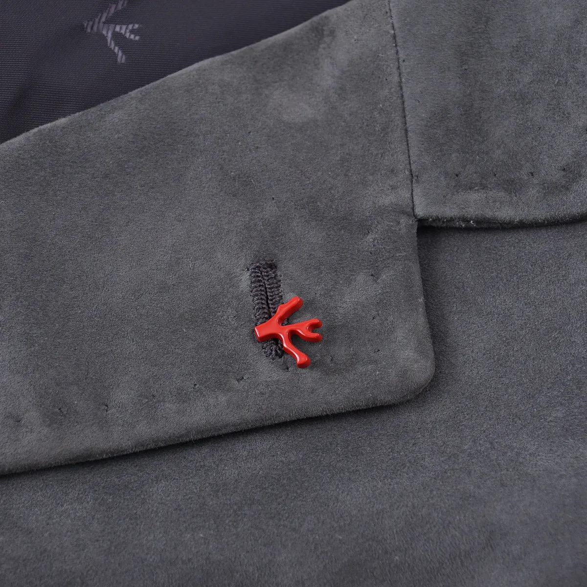 Isaia Slim-Fit Lamb Suede Leather Blazer