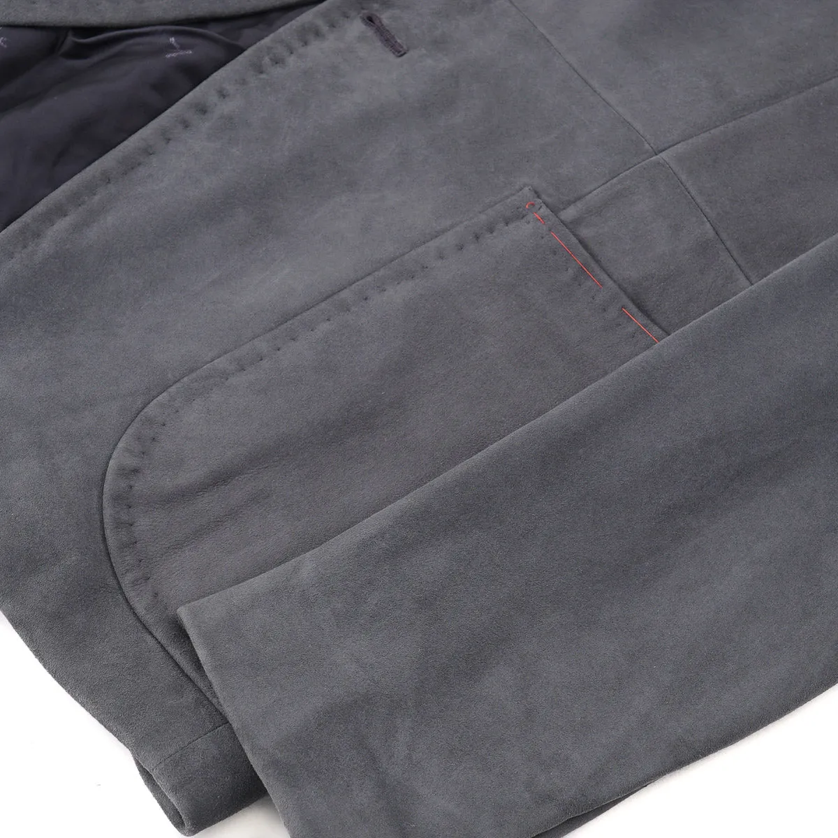 Isaia Slim-Fit Lamb Suede Leather Blazer