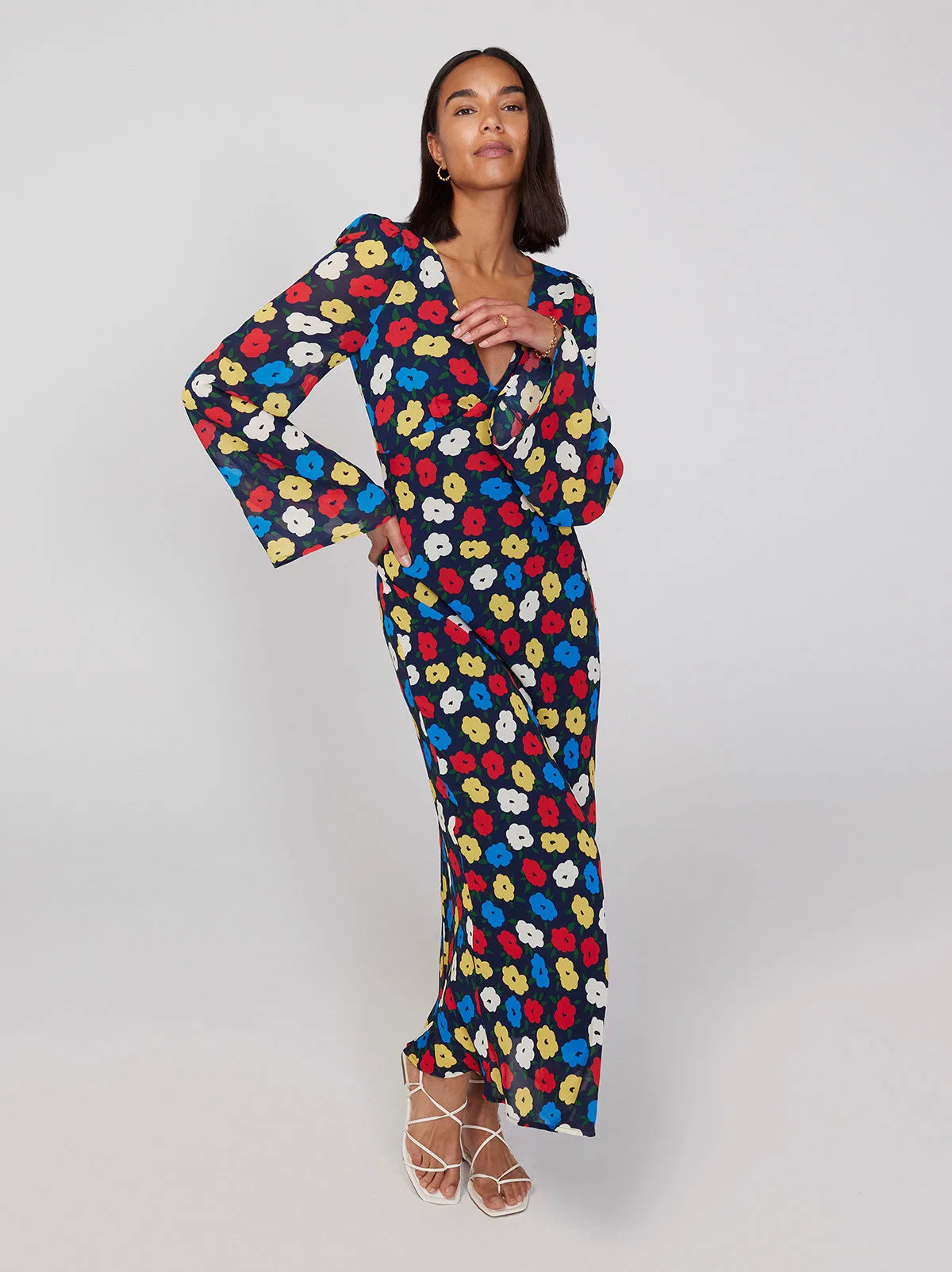 Libby Navy Floral Maxi Dress