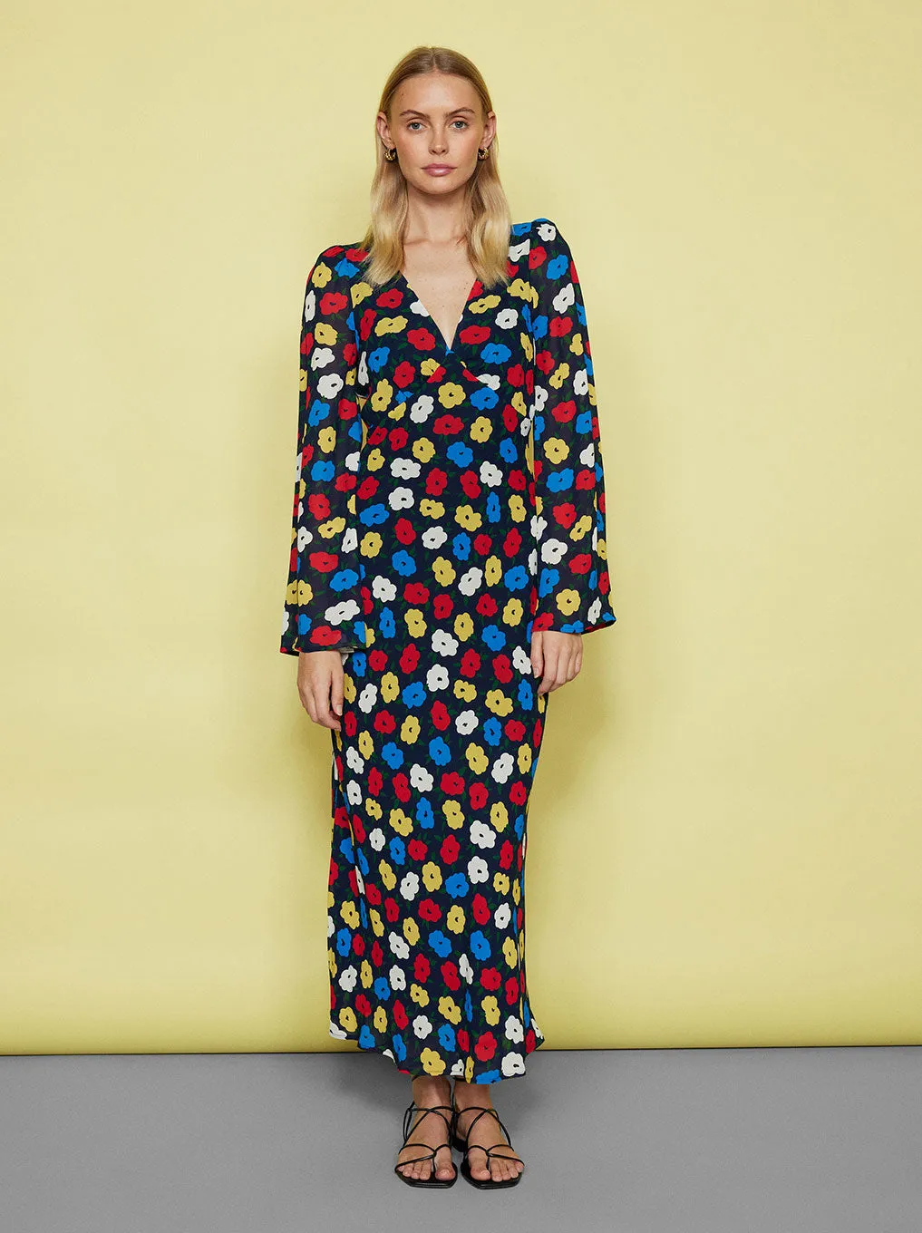 Libby Navy Floral Maxi Dress