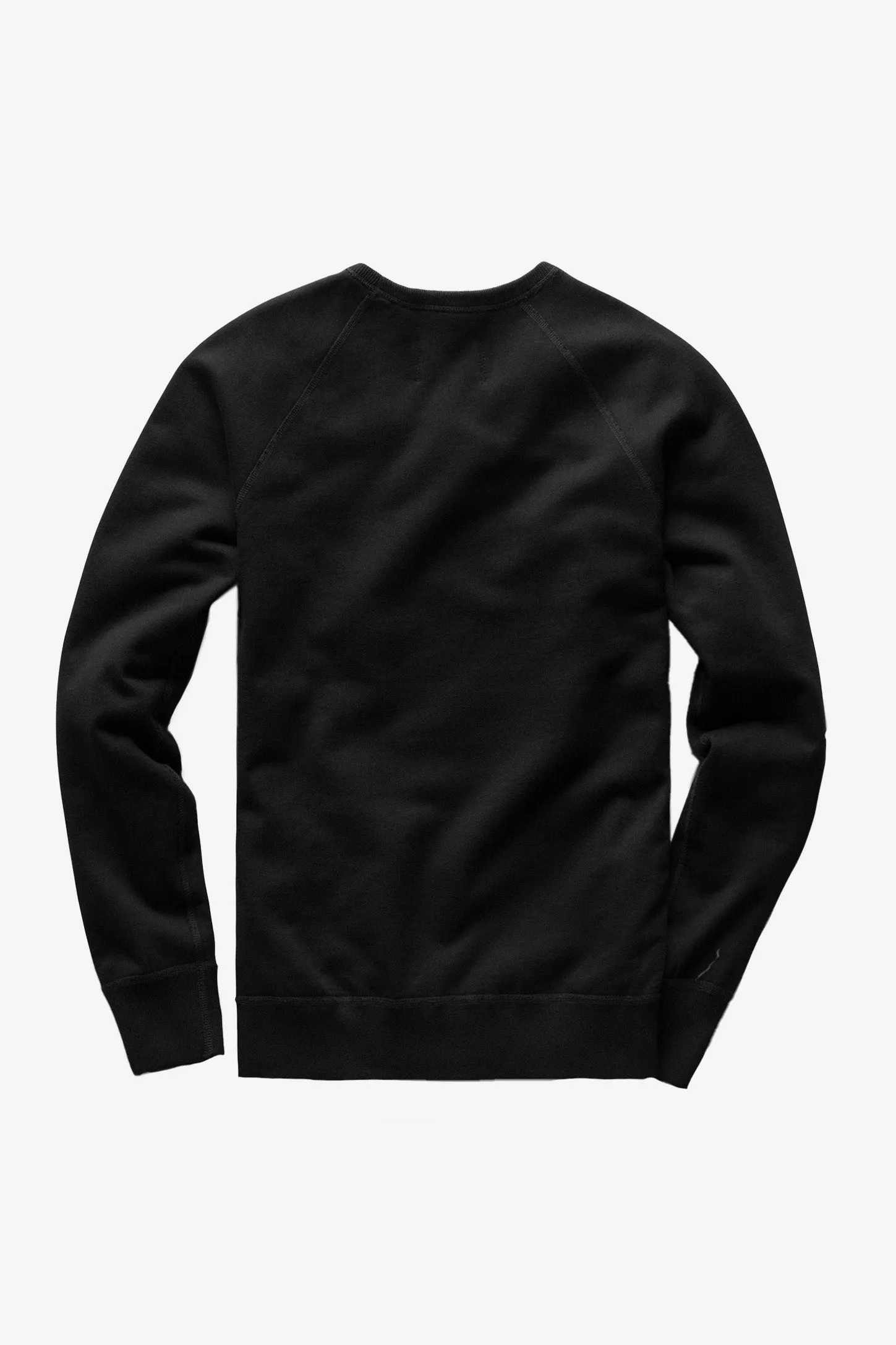 Lightweight Terry Embroidered Crewneck - Black