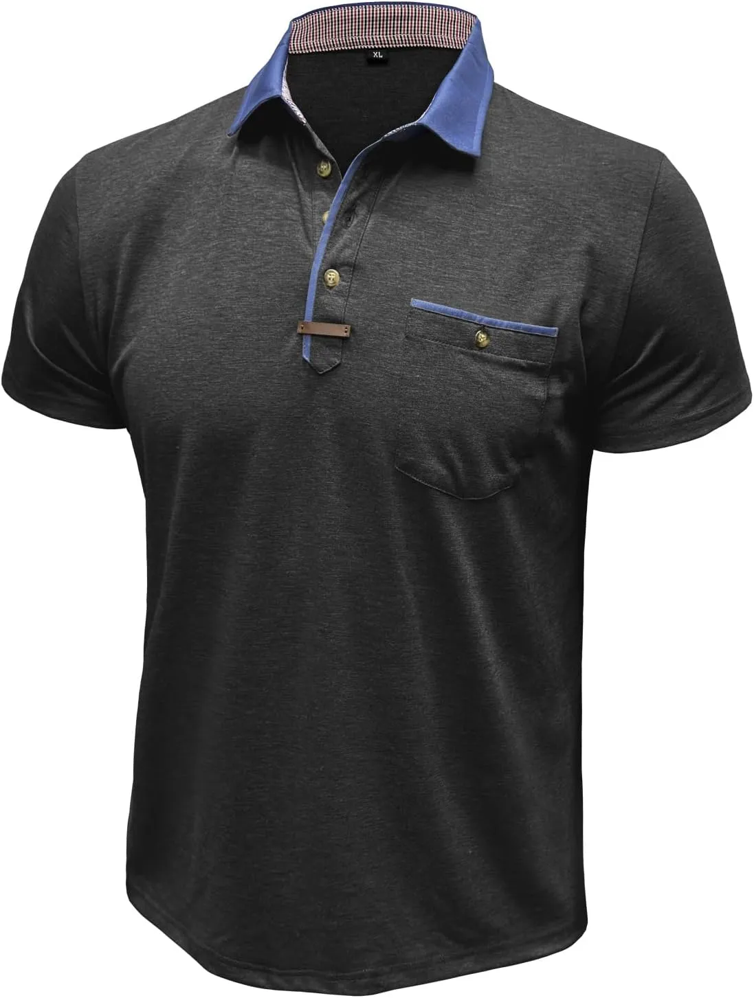 Men's Casual Polo Shirts Classic Button Basic Short Sleeve Shirt Lightweight Cotton Tees Golf Stylish Tops