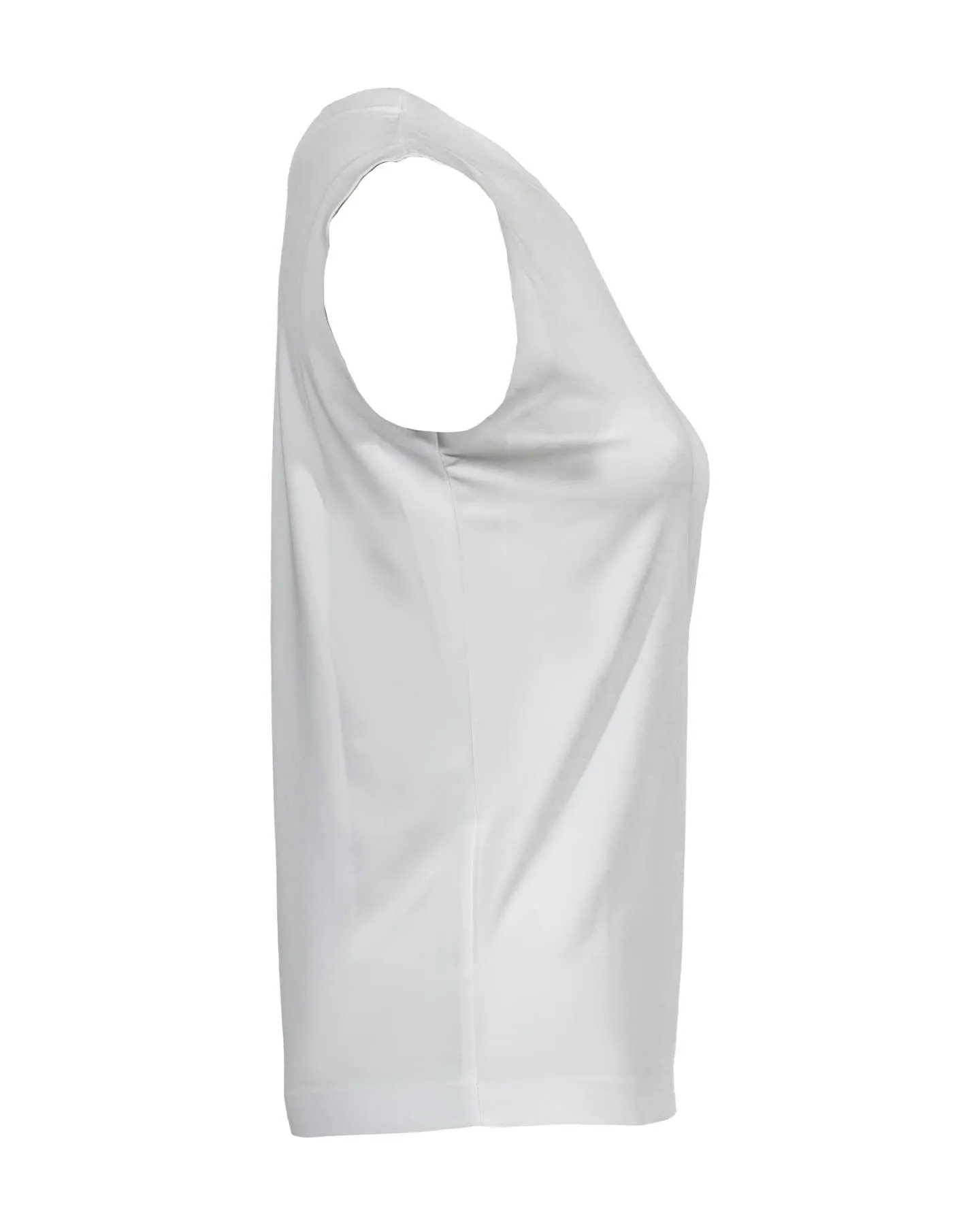 Norma Kamali Drop Shoulder Sleeveless Top White