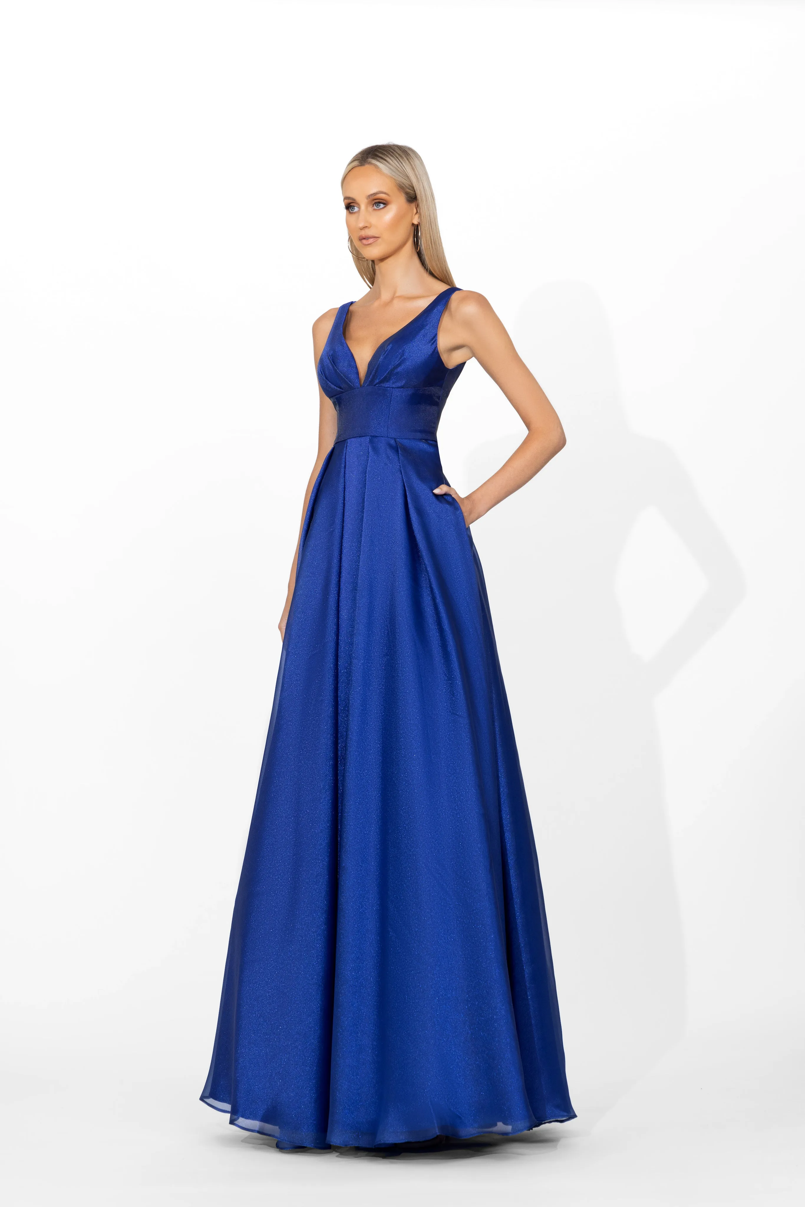 Priyanka Plunge Neck Ballgown
