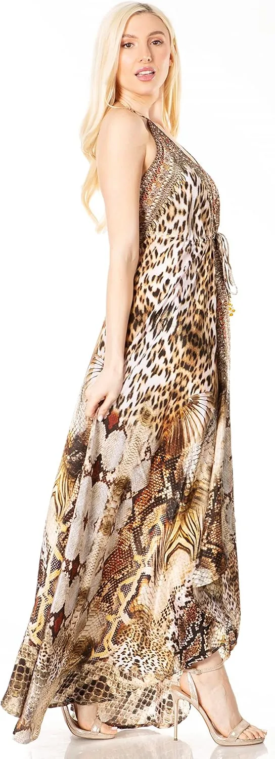 Sakkas Lizi 2 Women's Maxi High-Low Halter Handkerchief Dress Beach Party Vacation