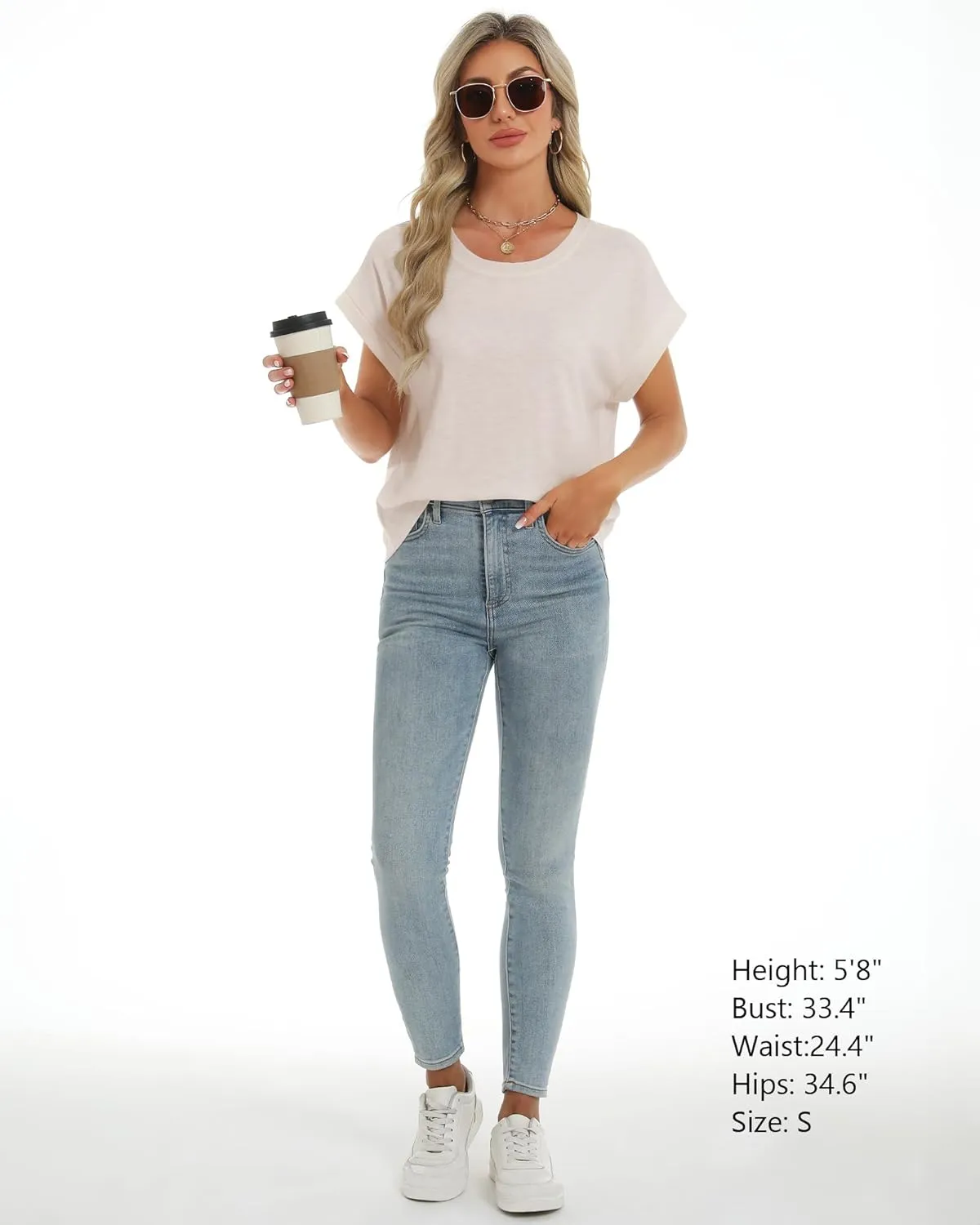Stelle Women Modal Soft Crewneck Cap Short Sleeve T Shirts Summer Tops Trendy Basic Casual Clothes 2025