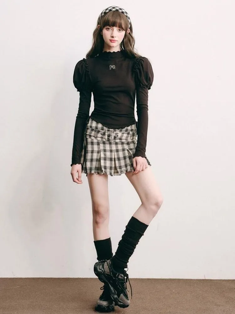 Stretchy Drawstring Black Knit【s0000004448】