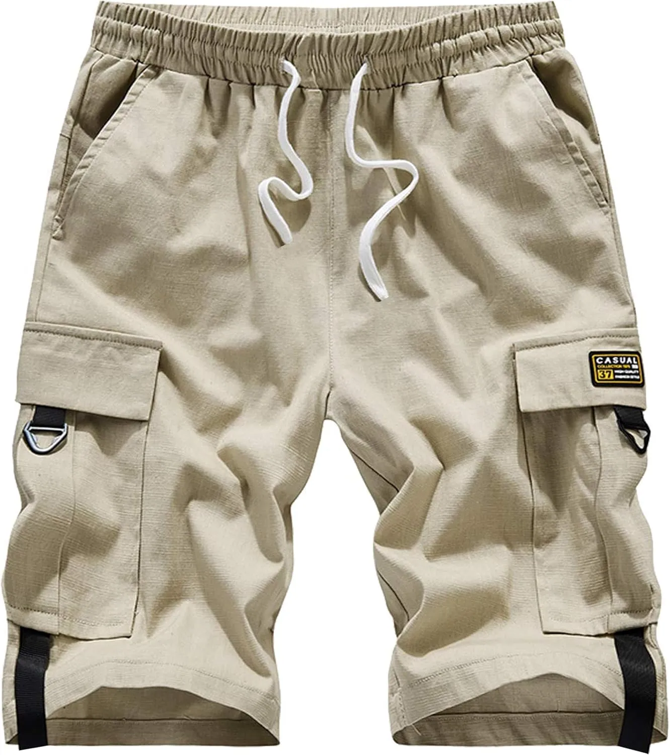Vcansion Men's Casual Cotton Loose Fit Lightweight Multi-Pockets Cargo Shorts