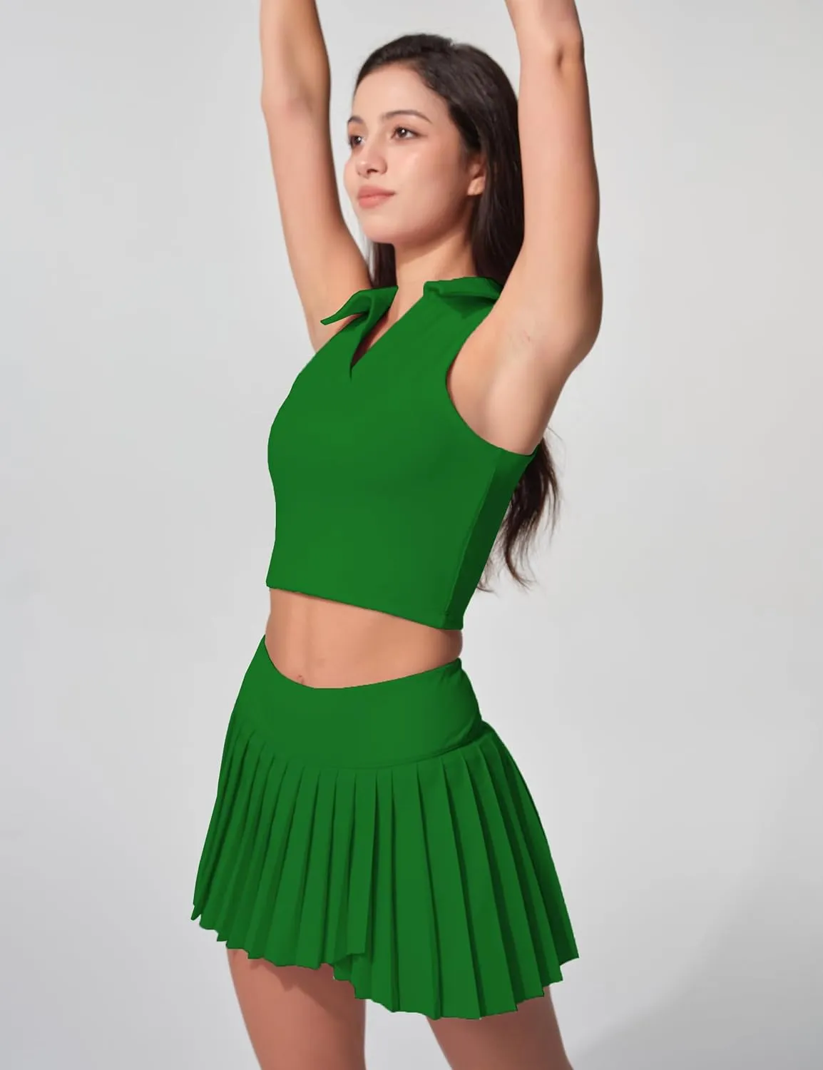 Womens Golf Shirt Sleeveless Polo Collared Tennis Shirts for Women Athletic Workout Cropped Tank Tops
