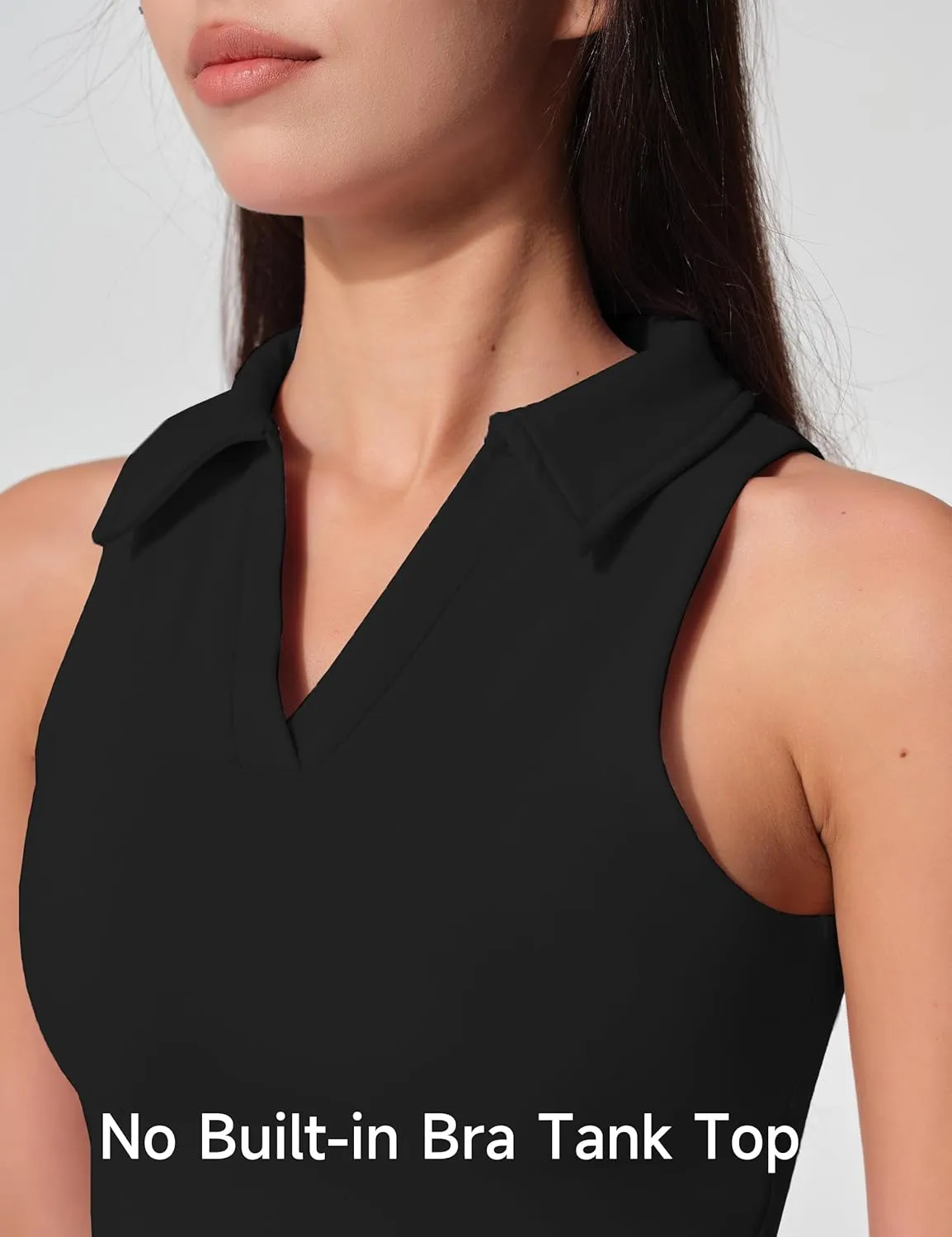 Womens Golf Shirt Sleeveless Polo Collared Tennis Shirts for Women Athletic Workout Cropped Tank Tops