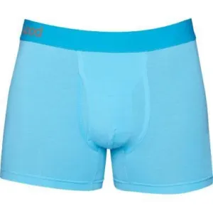 Wood Men's Super Soft Modal Blend 3 in Inseam Boxer Brief with Fly Sky Blue