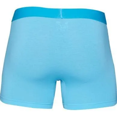 Wood Men's Super Soft Modal Blend 3 in Inseam Boxer Brief with Fly Sky Blue